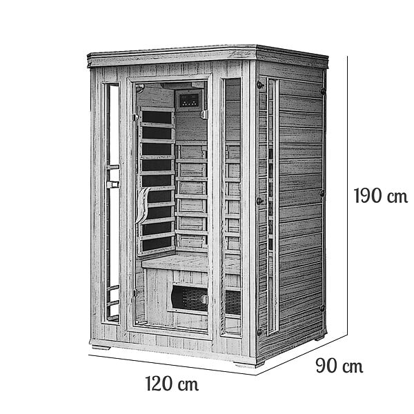 CONCEPT USINE - Cabine de sauna luxe infrarouge 2 places NARVIK - large