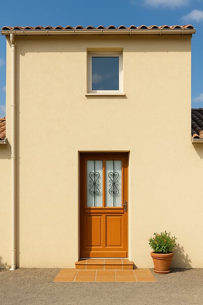 GD MENUISERIES - Porte d'entrée Bois Vitrée SyraH H215 x L90 cm Côte Tableau p.Gauche - large