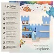 TECTAKE - Étagère murale décorative château pour rangement 16 tonies bleu 56 x 15,5 x 43 cm socle pour toniebox - vignette