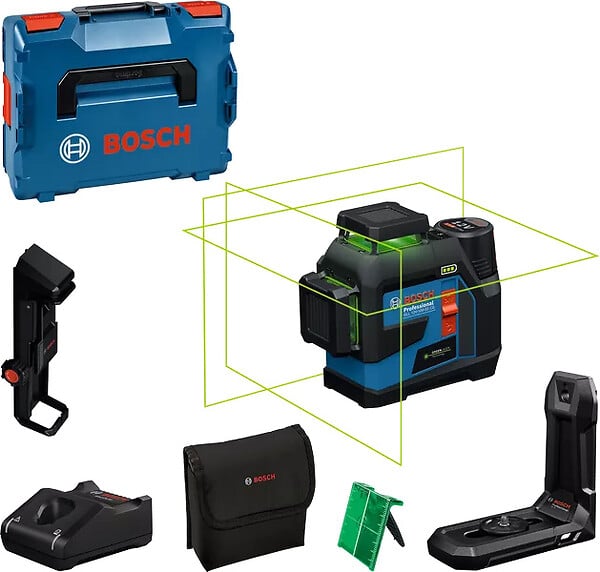 BOSCH - Laser lignes BOSCH GLL 12V-100-33 CG + pince DK 20 + Batterie GBA 12V 2.0Ah en L-Boxx - large