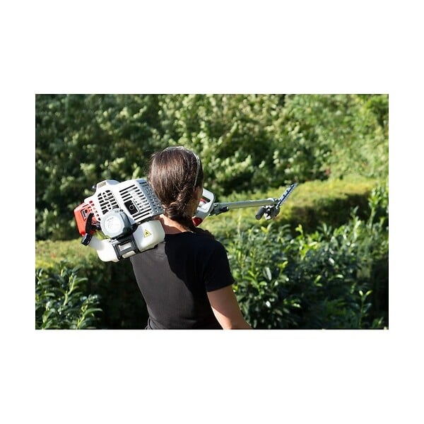 IKRA - Outils de Jardin Multifonction Thermique 4en1 Taille haie + Élagueuse + Débroussailleuse (lame et bobine) Harnais Confort IKRA - large