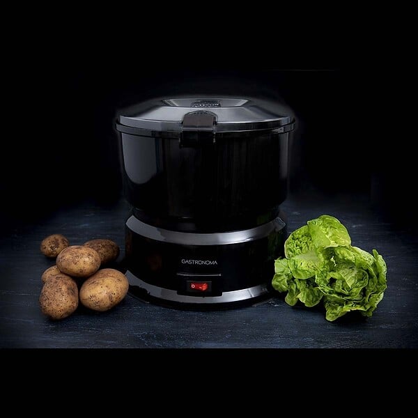 GASTRONOMA - Eplucheuse à Pommes de Terre Électrique 85W avec Essoreuse à Salade - Robot Eplucheur automatique Noir Gastronoma - large