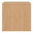 ID MARKET - Meuble sous vasque suspendu salle de bain VICTOR 2 tiroirs effet lattes - vignette