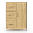 ID MARKET - Commode de rangement salle de bain DETROIT 3 tiroirs 1 placard design industriel - vignette