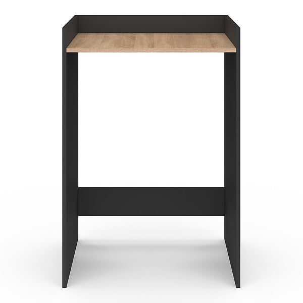 ID MARKET - Meuble armoire pour machine à laver ou sèche linge WALLIS noir et hêtre - large