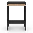 ID MARKET - Meuble armoire pour machine à laver ou sèche linge WALLIS noir et hêtre - vignette