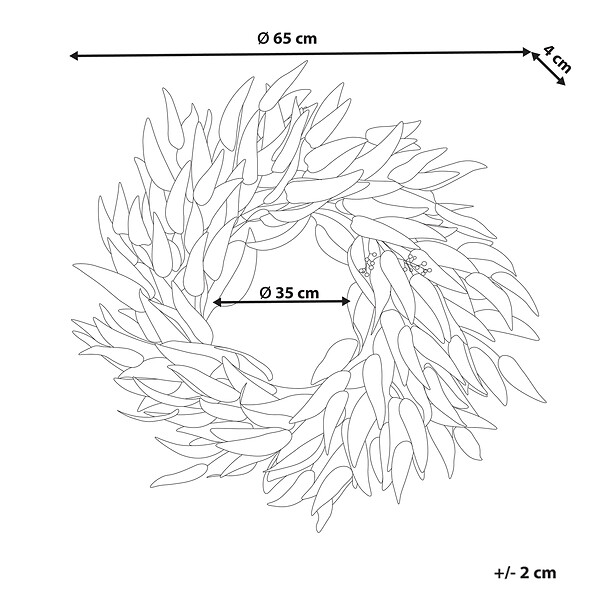 BELIANI - Couronne décorative GAMRUN 70 cm Vert - large