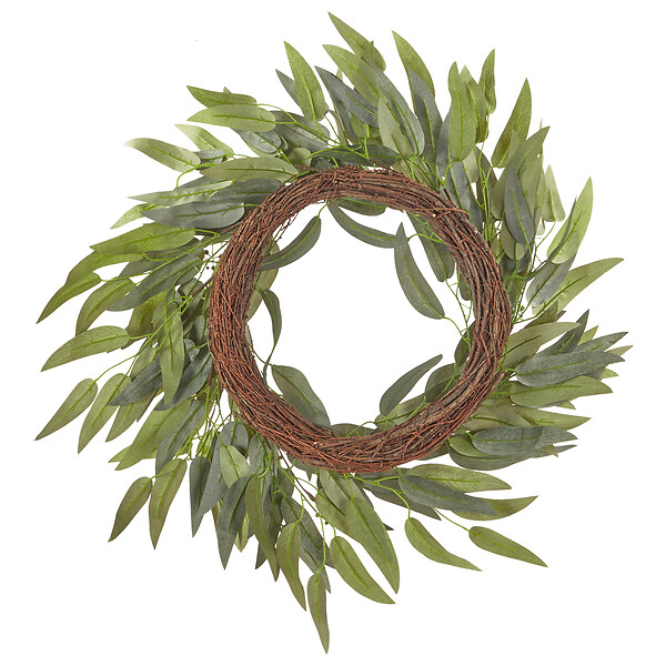 BELIANI - Couronne décorative GAMRUN 70 cm Vert - large