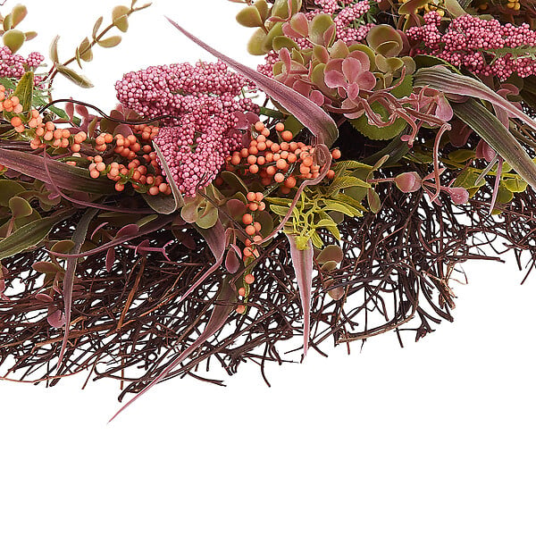 BELIANI - Couronne décorative GUANCHA 50 cm Rose - large