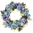 BELIANI - Couronne décorative GALDAR 50 cm Bleu - vignette