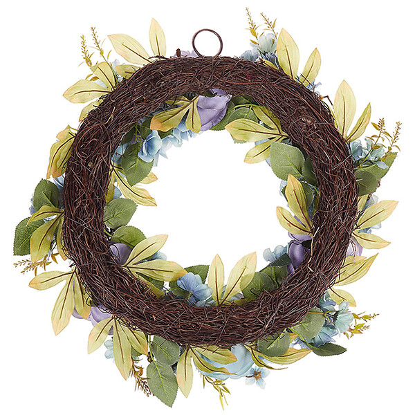 BELIANI - Couronne décorative GALDAR 50 cm Bleu - large