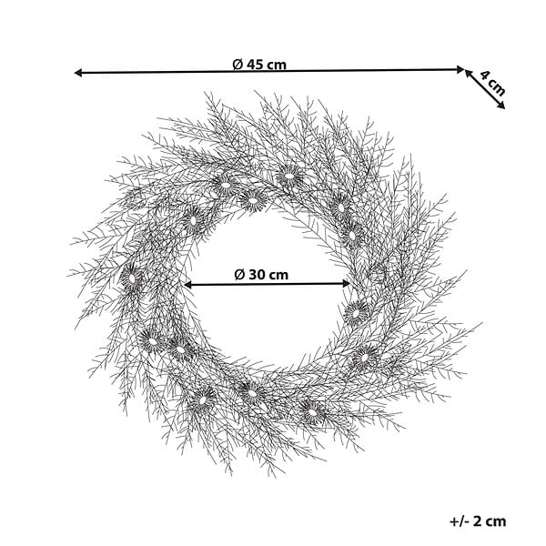BELIANI - Couronne décorative CAMRUN 45 cm Vert - large