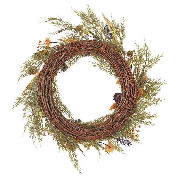 BELIANI - Couronne décorative CAMRUN 45 cm Vert - large