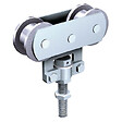 MANTION - Monture fixation sur chant MANTION - 2 galets Delrin - Vis d'accrochage M10 - Capacitéporte: 40 kg - 235D - vignette