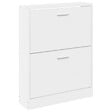 VIDAXL - vidaXL Armoire à  chaussures Blanc 59x17x81 cm Bois d'ingénierie - vignette