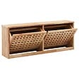 VIDAXL - vidaXL Banc de rangement de chaussures 94x20x38cm Bois massif de noyer - vignette