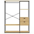 ID MARKET - Dressing penderie avec étagères et 2 tiroirs L. 130 cm DETROIT design industriel - vignette