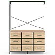 ID MARKET - Dressing penderie L. 113 cm UTAH avec 9 bacs en tissu bois et noir - vignette
