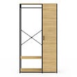 ID MARKET - Dressing penderie étagères avec porte L. 90 cm DETROIT design industriel - vignette