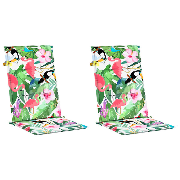 VIDAXL - vidaXL Coussins de chaise de jardin dossier haut lot de 2 multicolore - large
