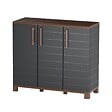 ARTPLAST - Armoire Basse de Rangement 3 portes 1 étagère 20kg max Intérieur Extérieur - Meuble de rangement Anthracite Art Plast - vignette