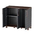 ARTPLAST - Armoire Basse de Rangement 3 portes 1 étagère 20kg max Intérieur Extérieur - Meuble de rangement Anthracite Art Plast - vignette