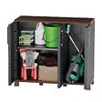 ARTPLAST - Armoire Basse de Rangement 3 portes 1 étagère 20kg max Intérieur Extérieur - Meuble de rangement Anthracite Art Plast - vignette