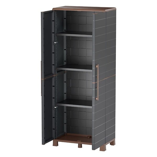ARTPLAST - Armoire de rangement haute 2 portes 3 Etagères réglables 68 x 37 x 169cm - Meuble de Garage Atelier Buanderie Artplast - large