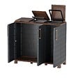 ARTPLAST - Armoire de tri 3 Portes Cache Poubelle de Tri Sélectif 102 x 37 x 90 cm Intérieur Extérieur Art Plast - vignette