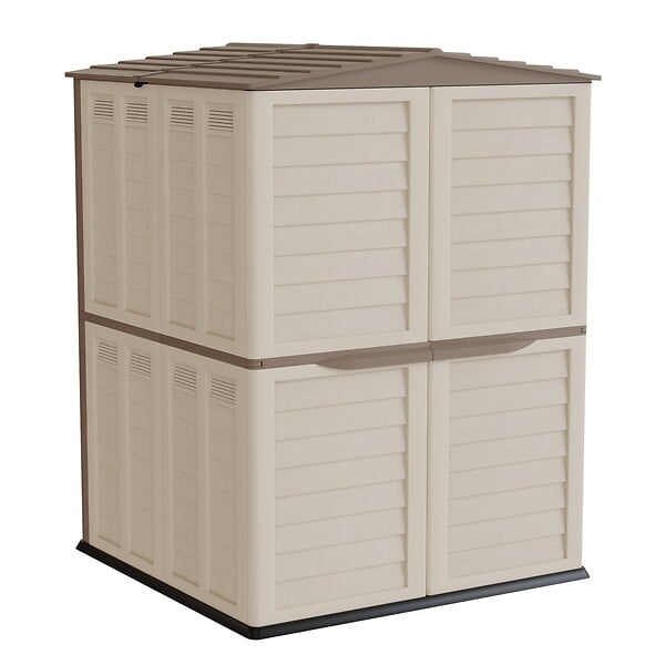 INTEC - Abri de Jardin Extérieur Beige - Cabanon de Jardin 151x146x200cm avec plancher - Rangement Outils, Vélos INTEC - large