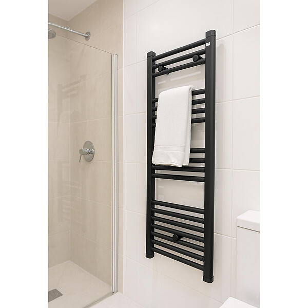 STANO - Radiateur sèche-serviettes eau chaude CODA 120 x 60 cm noir mat - large