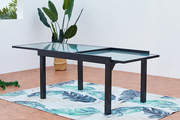 CONCEPT USINE - Table de jardin extensible en aluminium grise BRESCIA - large