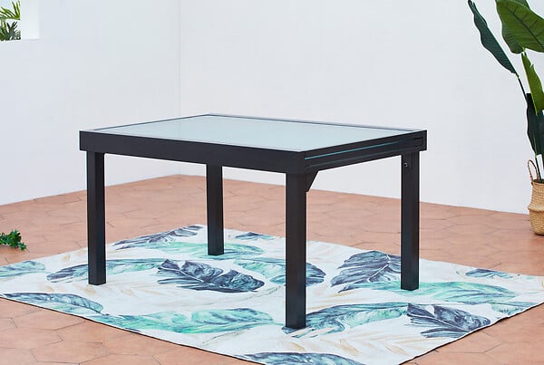 CONCEPT USINE - Table de jardin extensible en aluminium grise BRESCIA - large