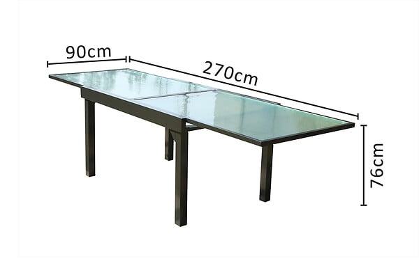CONCEPT USINE - Table de jardin extensible en aluminium grise BRESCIA - large