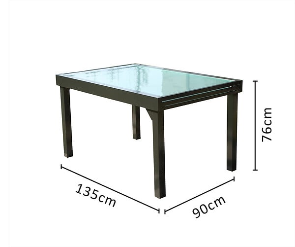 CONCEPT USINE - Table de jardin extensible en aluminium grise BRESCIA - large