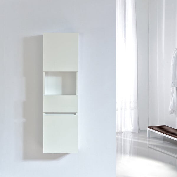 STANO - Grande armoire de rangement ESSENTIEL hauteur 120 cm mélaminé blanc 35 cm - large