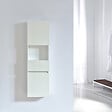STANO - Grande armoire de rangement ESSENTIEL hauteur 120 cm mélaminé blanc 35 cm - vignette