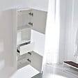STANO - Grande armoire de rangement ESSENTIEL hauteur 120 cm mélaminé blanc 35 cm - vignette