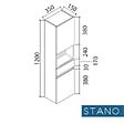 STANO - Grande armoire de rangement ESSENTIEL hauteur 120 cm mélaminé blanc 35 cm - vignette