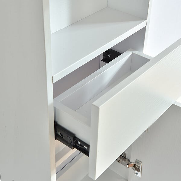 STANO - Grande armoire de rangement ESSENTIEL hauteur 120 cm mélaminé blanc 35 cm - large