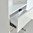 STANO - Grande armoire de rangement ESSENTIEL hauteur 120 cm mélaminé blanc 35 cm - vignette