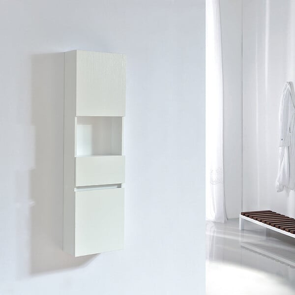 STANO - Grande armoire de rangement ESSENTIEL hauteur 120 cm mélaminé blanc 35 cm - large