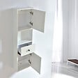 STANO - Grande armoire de rangement ARMARIA hauteur 120 cm mélaminé blanc 35 cm - vignette