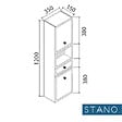 STANO - Grande armoire de rangement ARMARIA hauteur 120 cm mélaminé blanc 35 cm - vignette