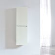 STANO - Grande armoire de rangement LINEA hauteur 120 cm mélaminé blanc 35 cm - vignette