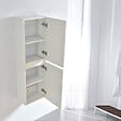 STANO - Grande armoire de rangement LINEA hauteur 120 cm mélaminé blanc 35 cm - vignette