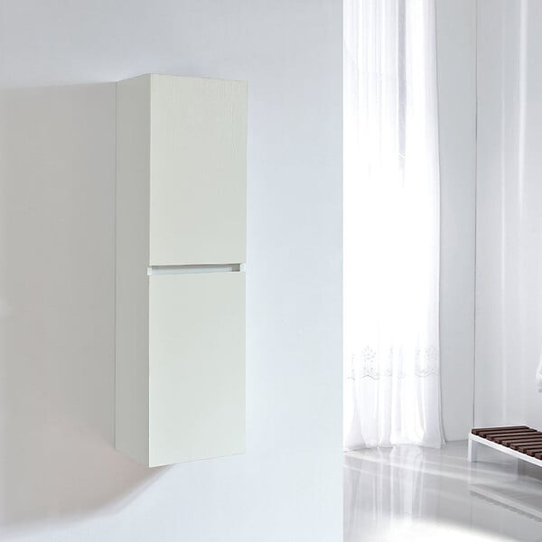 STANO - Grande armoire de rangement LINEA hauteur 120 cm mélaminé blanc 35 cm - large