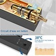 AICA SANITAIRE - AICA colonne de douche thermostatique noir mat avec douche de tête carrée 20X20cm, réglable en hauteur 730-1150mm - vignette