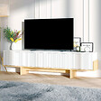 CONCEPT USINE - Meuble TV avec placards blanc et bois 180cm WOPI - vignette