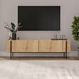 CONCEPT USINE - Meuble TV avec placards bois et détails noirs 160cm FRENA - vignette